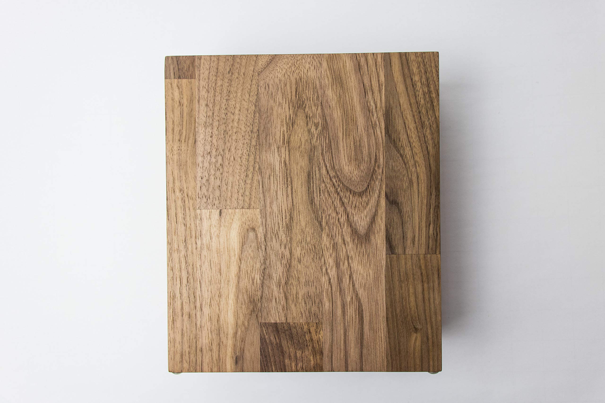 Messerblock BLOQ 701 unbestückt | Magnetblock Holz für 8 Messer | Nussbaum Messerleiste | Magnetleiste 21x18x8 cm