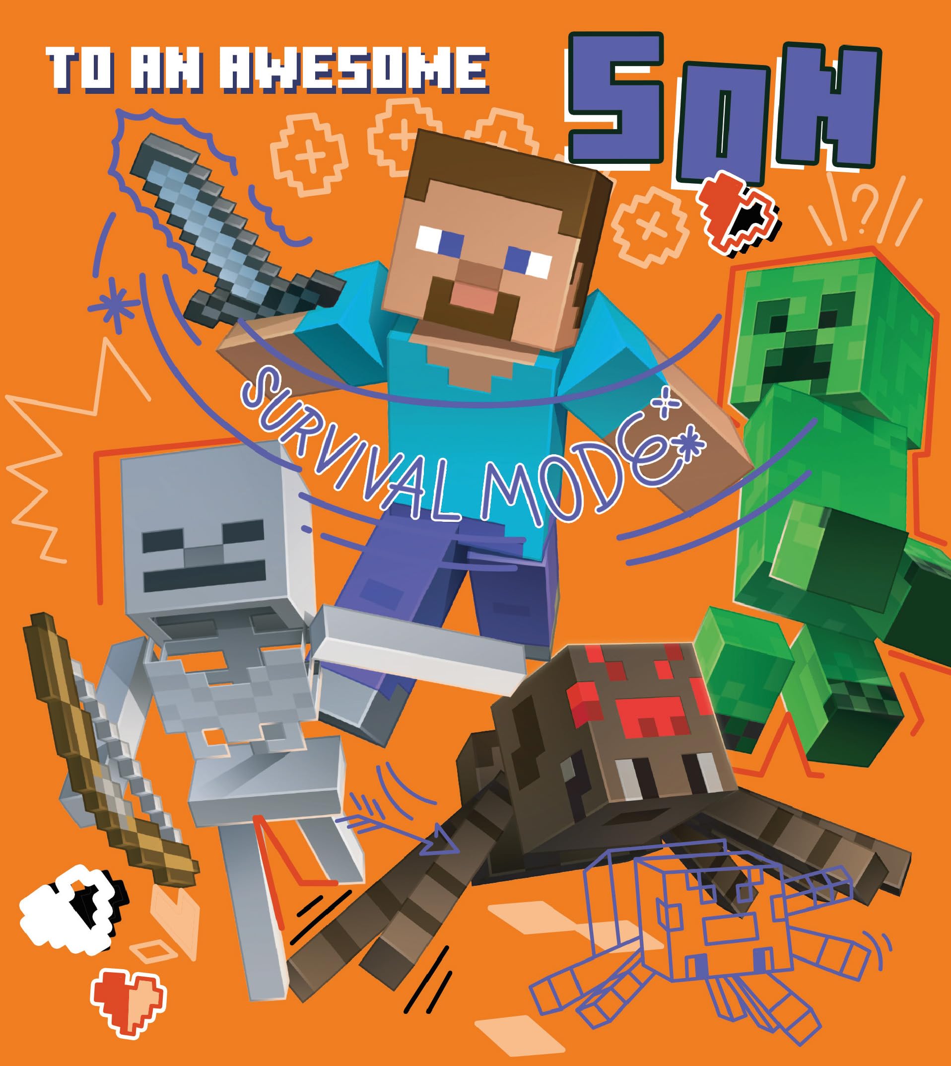 MINECRAFT BIRTHDAY CARD SON HAPPY BIRTHDAY SON CARD