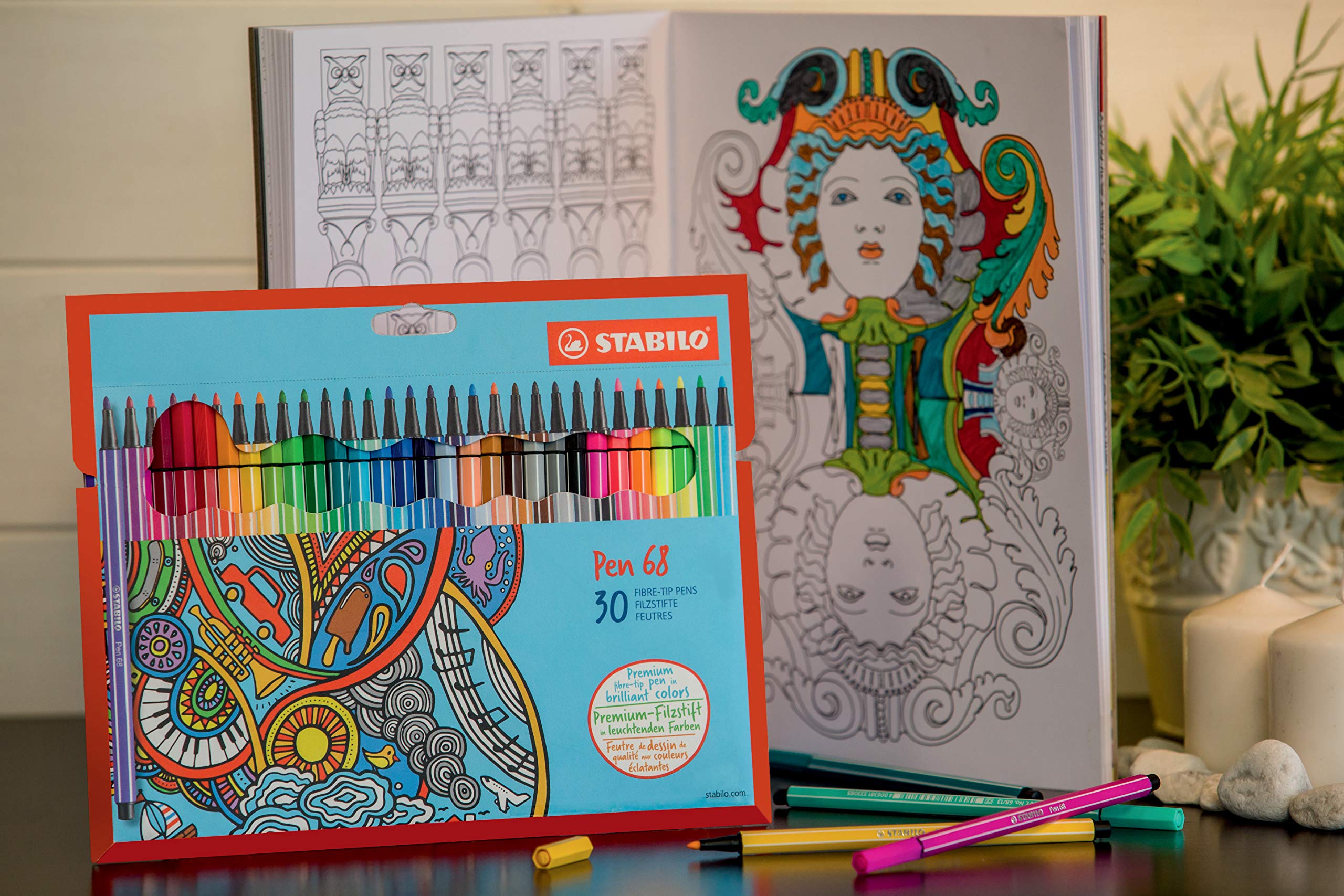 STABILO Premium-Filzstift Pen 68-3X 30er Pack - mit 30 (3 Sets)