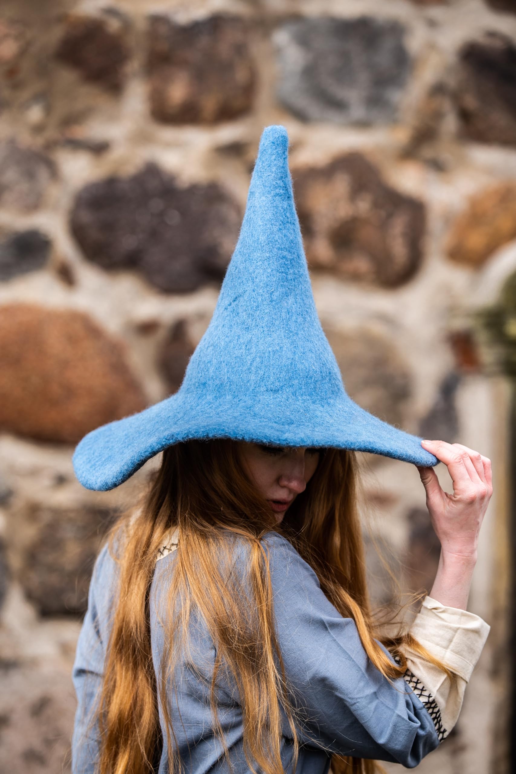 Leonardo Carbone® Cappello da strega Agata – Costume da strega, abbigliamento medievale, copricapo, costume da halloween, cappello da strega, cappello mago, abbigliamento LARP, carnevale, cosplay –
