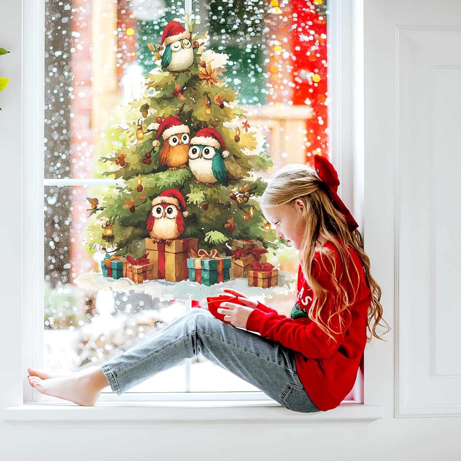 Christmas Tree Window Clings Peel and Stick Wall Decals
