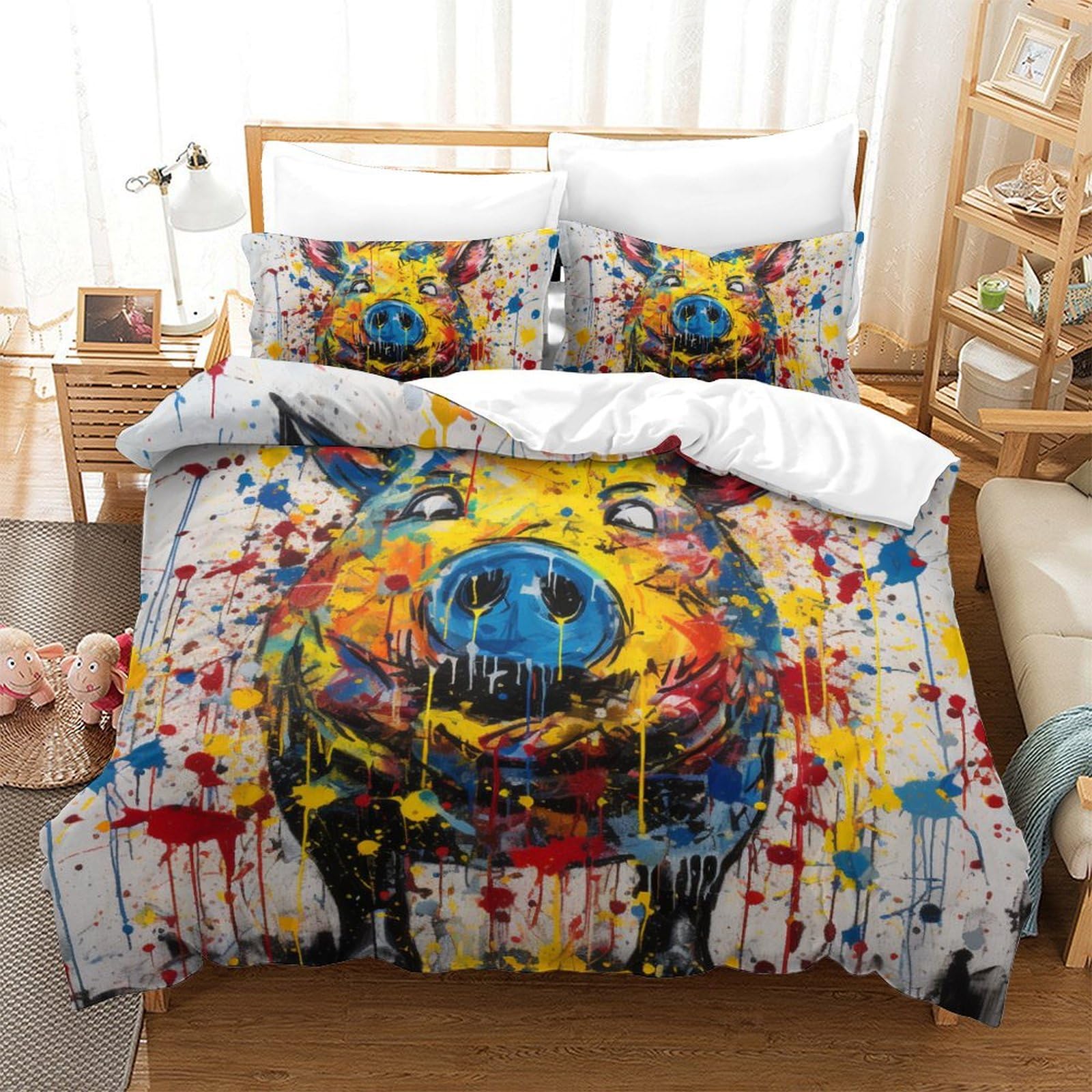 Housse de couette porcs king size pour sublimer la chambre enfant