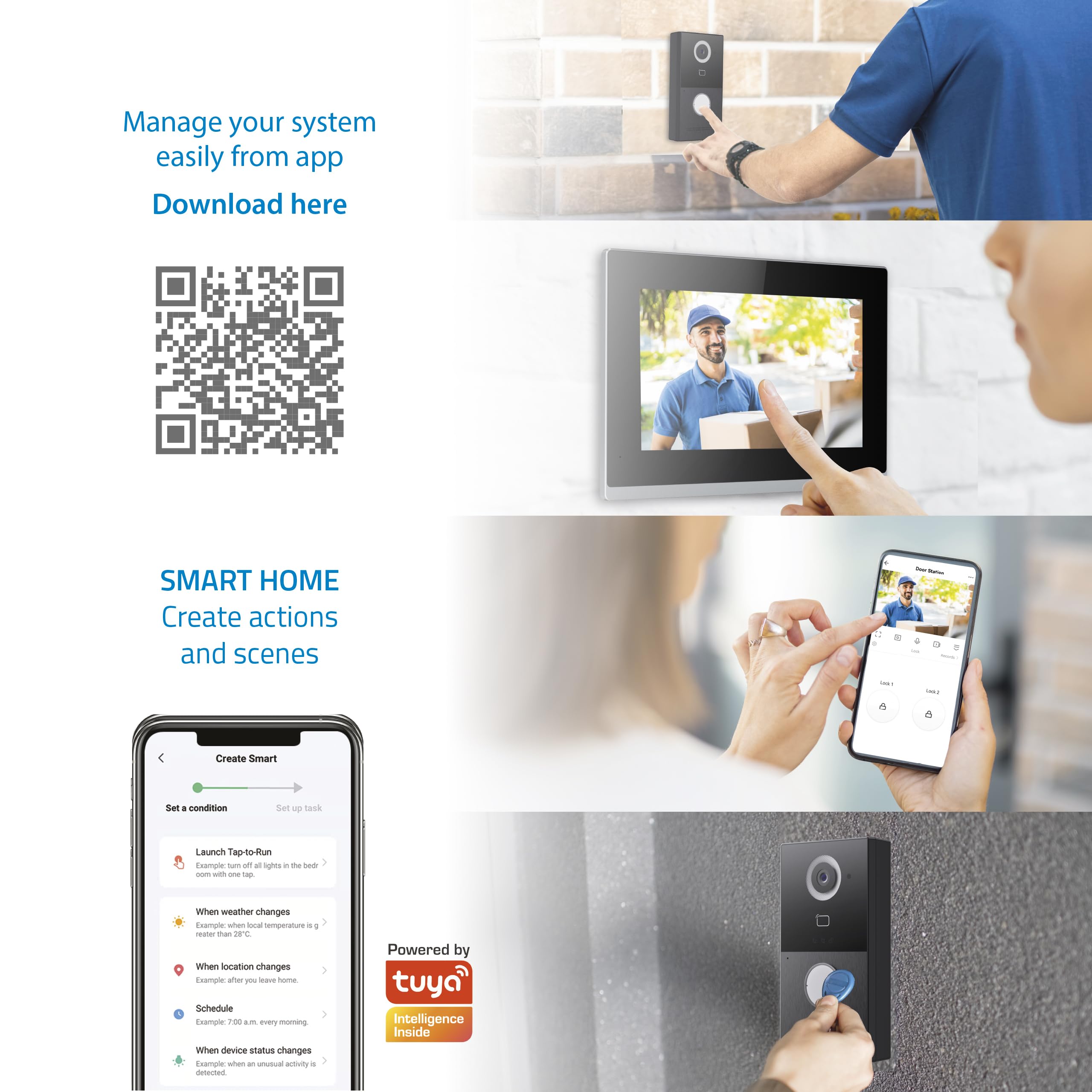 NIVIAN Videocitofono WiFi Intelligente Full HD con Monitor Touch 7", Installazione 2 Fili, Telecamera da Esterno 1080P IP65, Audio Bidirezionale, Registrazione MicroSD e Controllo Remoto App Tuya