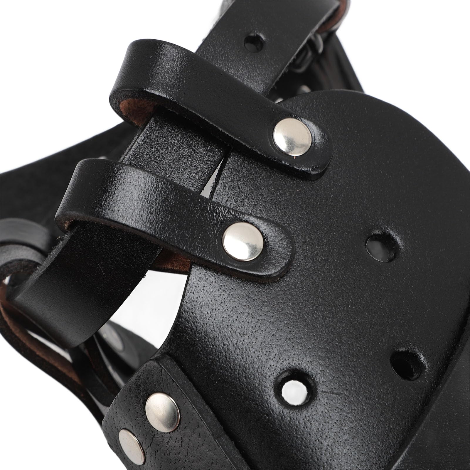 Muselière pour Chien réglable et Confortable en Simili Cuir - Cage Respirante pour Mordre, entraînement à la Mastication, Marche, toilettage - Noir - pour Animaux de Compagnie de