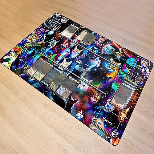Vista 36 de MTG - Tapete de juego con bordes cosidos, parte inferior de goma antideslizante, tapete de juego TCG para gatos, superficie de goma lisa, tapete