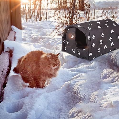 Miniatura 4 de YOMEESOUL Casa de invierno para gatos para exteriores, resistente a la intemperie, impermeable, impermeable, plegable, relleno de algodón grueso,