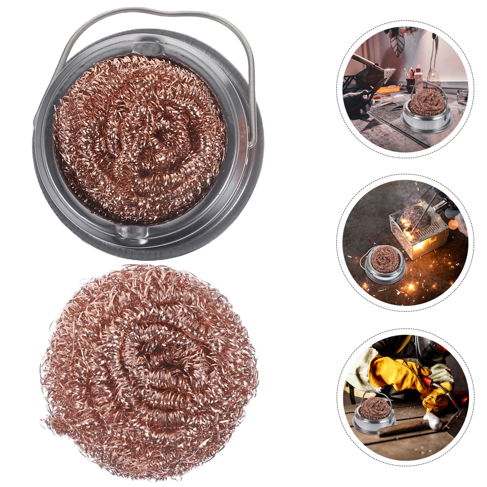 LIFKOME 1Set Soldering Tip Cleaner with Base for Efficient No Water Needed for Professionals Enthusiasts Compact Design for Easy