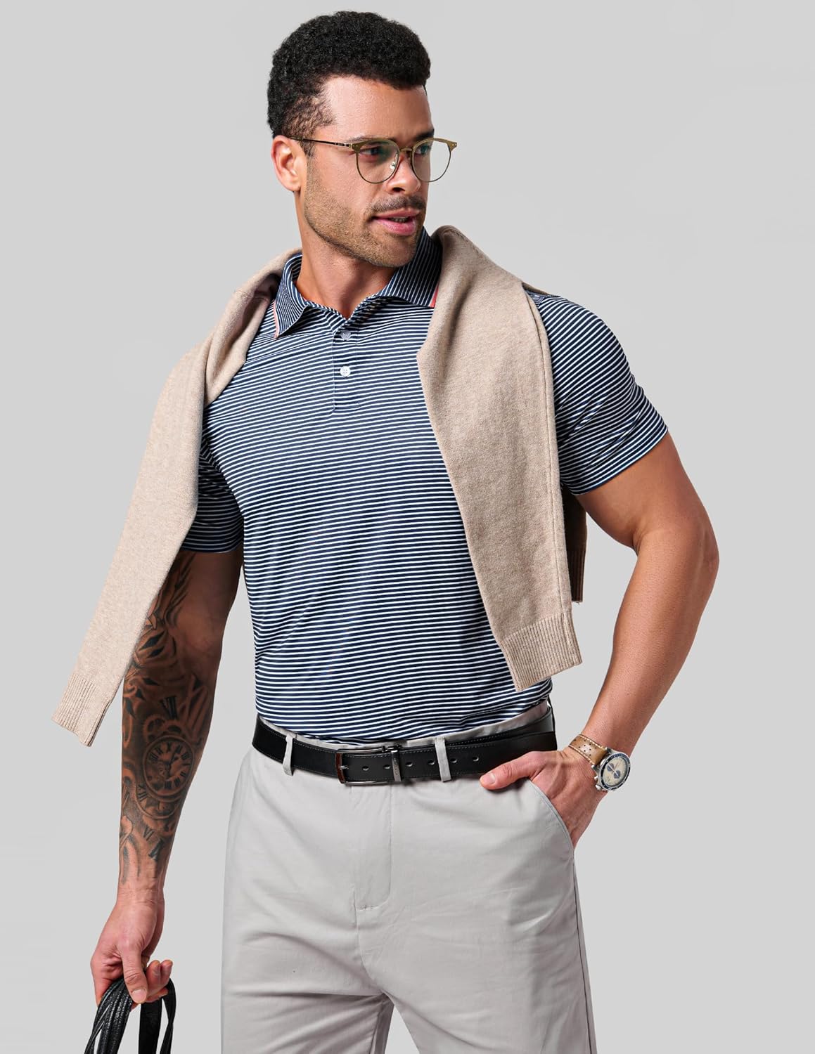 3-Pack Mens Golf Shirt Performance Sport Short Sleeve Moisture Wicking Dry Fit Golf Polo Active Shirts for Men