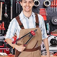 Vista 5 de Herramienta de tuerca de remache de 14 pulgadas, herramienta de tuerca de remache manual con 6 mandriles métricos y pulgadas M6 M8 M10, 1/4-20