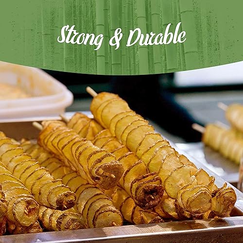 Miniatura 5 de BambooMN - Brochetas de bambú de patata tornado multipropósito de 5 mm - 13.9" (35.3cm) - 100 piezas