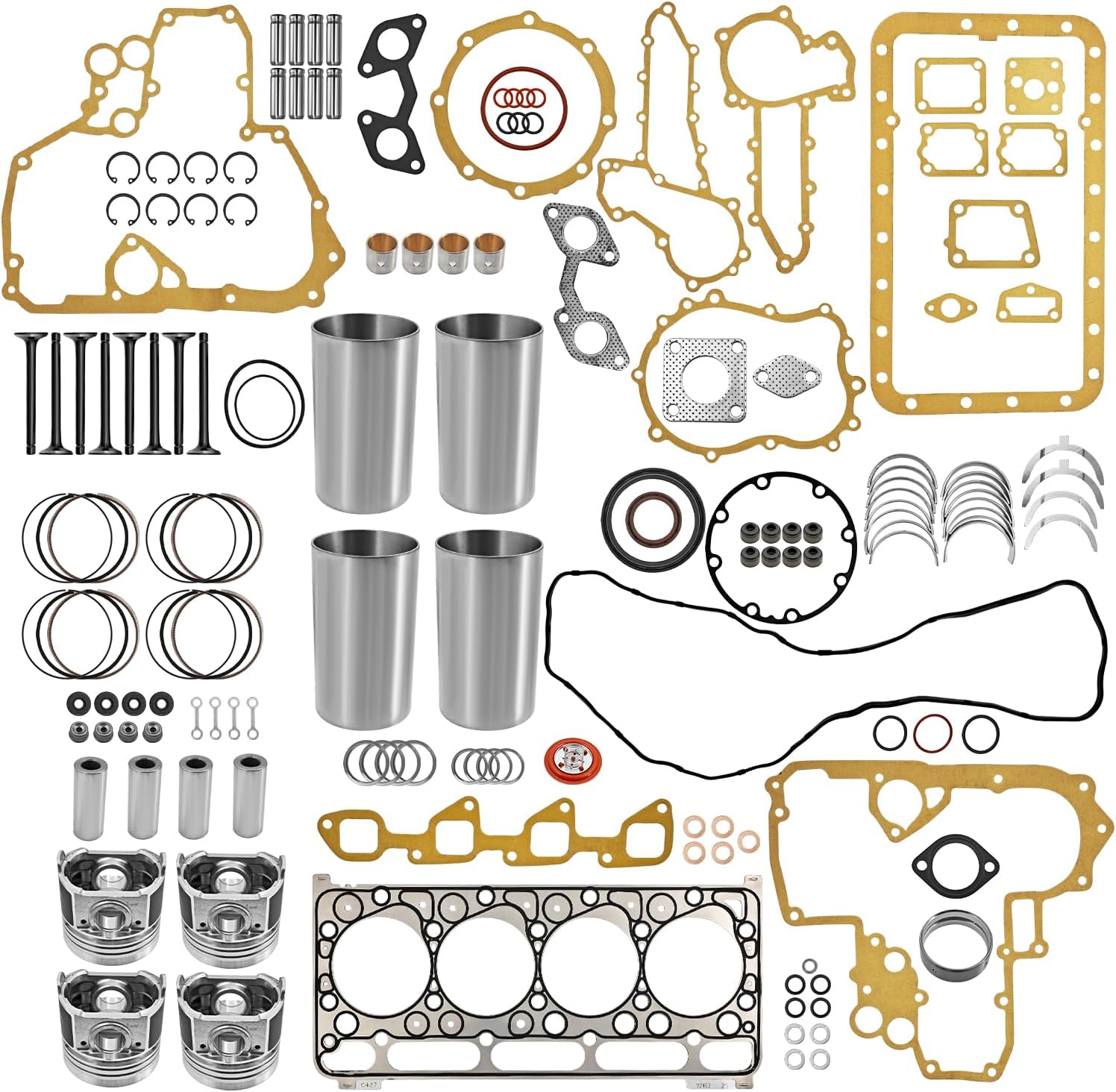 V2203 Engine Overhaul Rebuild Kit Compatible with Kubota V2203 V2203E V2203T V2203DI V2203M Engine Replacement for Bobcat 753 763 773