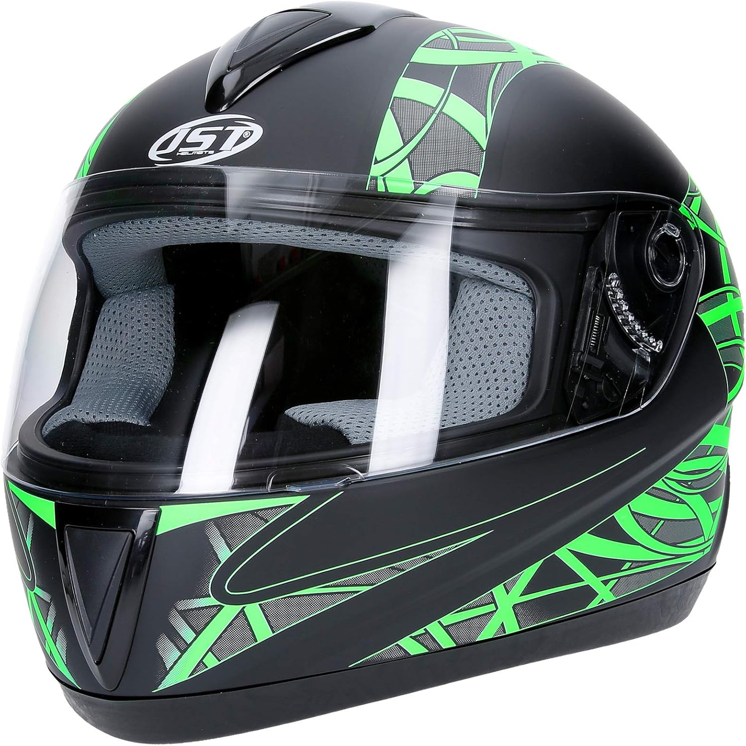 saferide Integralhelm SchwarzGrün Matt XL 6162 cm Motorradhelm Quad Damen Herren Roller