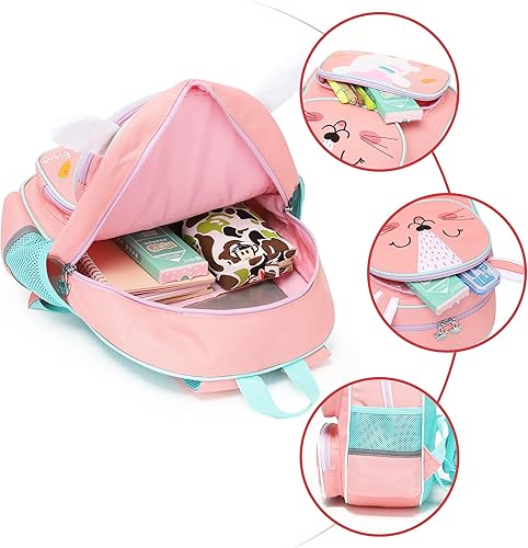 Miniatura 6 de Mochila para bebé niña niños mochila linda 3D animales dibujos animados escuela 3-9 años mochila para niñas niños, Conejo, Mediana, Mochilas de viaje