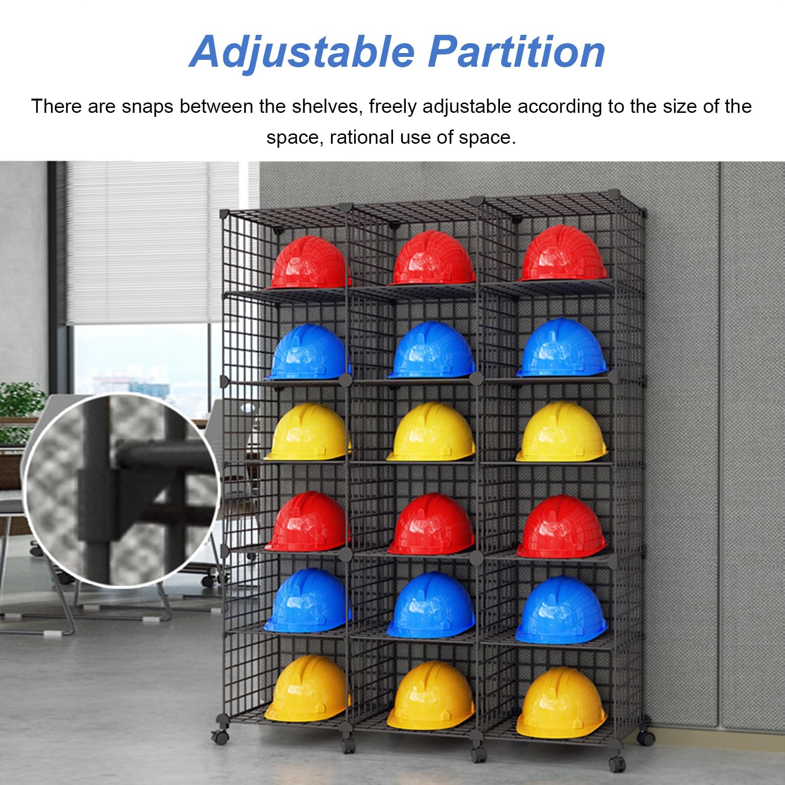 Bastidor De Casco De Alta Resistencia Con Ruedas, Organizador De Almacenamiento Portátil Para Sitios De Construcción, Cubos Modulares Ajustables Para Equipos De Seguridad, Soporte De Exhibición De Mon