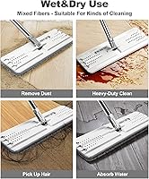 Vista 5 de JOYMOOP Almohadillas planas para trapeador, almohadillas de limpieza de microfibra para trapeador, almohadillas lavables, almohadillas de repuesto