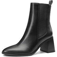 MIXIN Womens Chelsea Ankle Boots Fashion Tall Shaft Low Chunky Block Heel Pointed Toe Fall Winter Heeled Booties Shoes