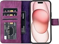 Vista 51 de HARDISTON Funda de piel auténtica de alta calidad hecha a mano para iPhone XR, tarjetero doble, funda magnética desmontable, función atril Marrón