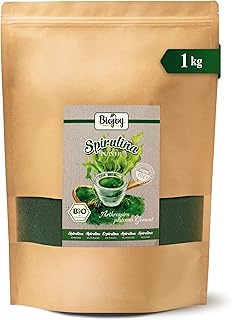 Biojoy Spiruline en poudre BIO (1 kg), sans additifs (Arthrospira platensis)