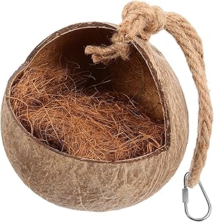 SEWOART coconut shell nest Parrot Sleeping Hammock Bird House Bird Nest Bird Bed Parrot Bed munia pearl bird