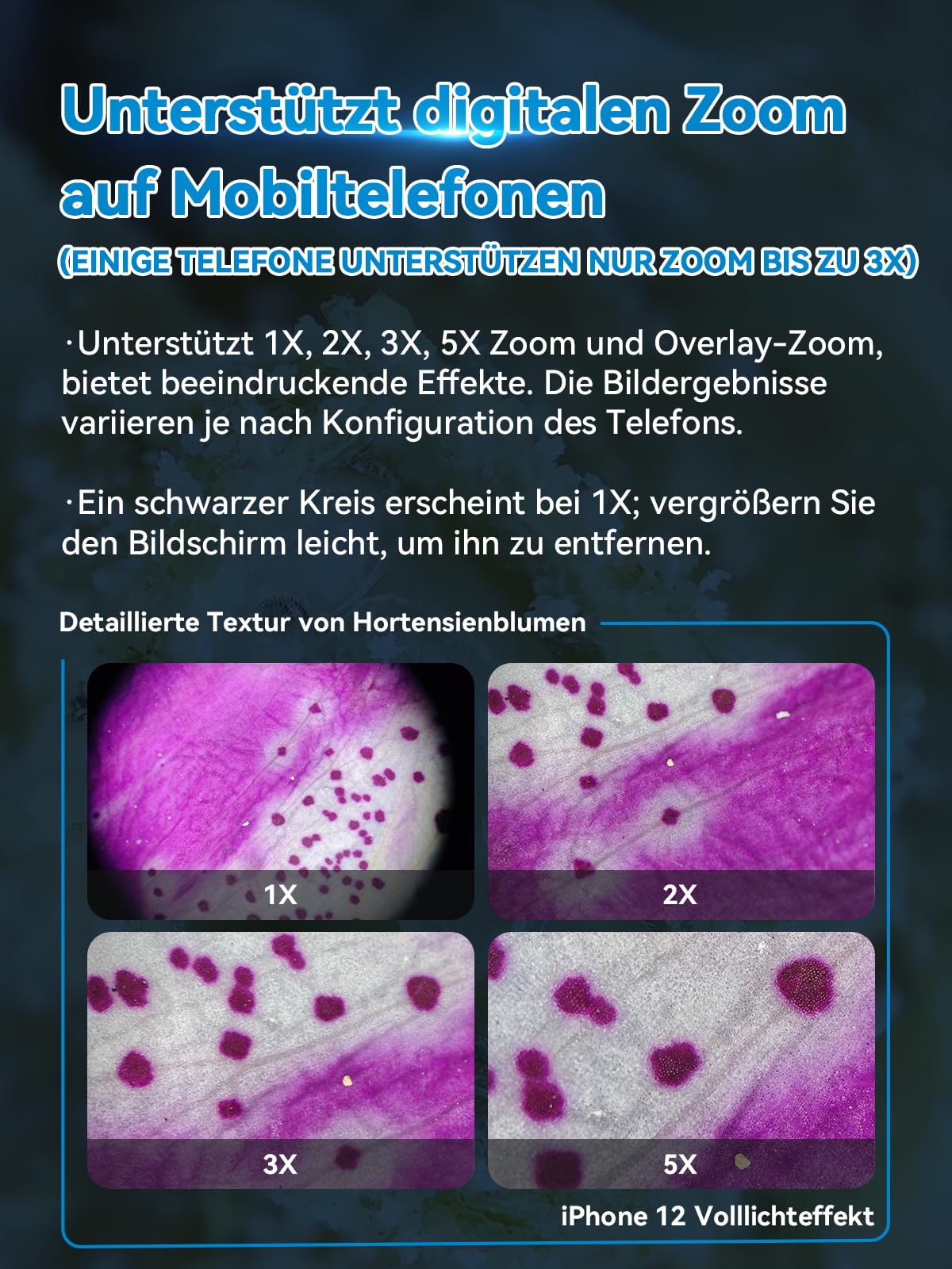 APEXEL 150X Mini-Mikroskop für Smartphone-Kamera, Handy-Mikroskop