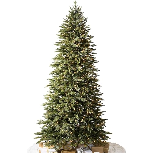 Balsam Hill Silverado Slim - Realistic Narrow Christmas Tree with True Needle Foliage, Premium Stand, Storage Bag & Easy Assembly for Indoor Holiday Decorating, LED Clear, 7'