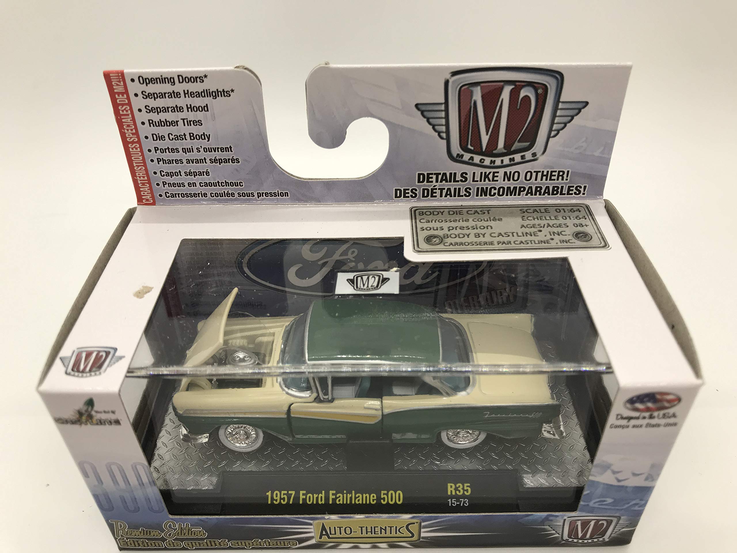 M2 Machines Auto-Thentics 1957 Ford Fairlane 500 Escala 1:64 R35