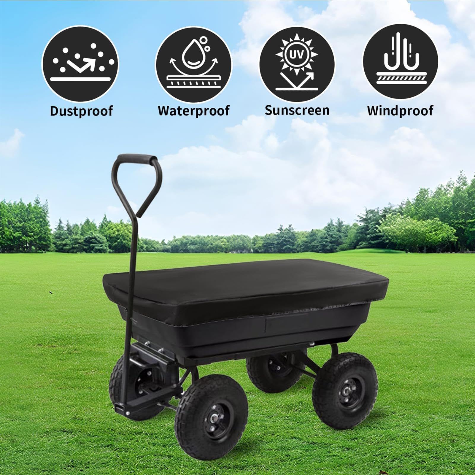 Funda plegable impermeable para carrito de la compra, tela Oxford, protección contra el polvo para jardín al aire libre y camping, resistente al viento, para carrito de compras y patio