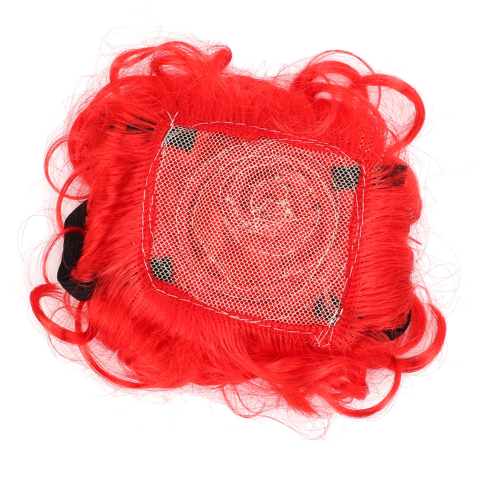 Pet Wig, Funny Nylon Fiber Dog Cosplay Wig Elastic Adjustable Band Big Wavy Curls for Cats red afro