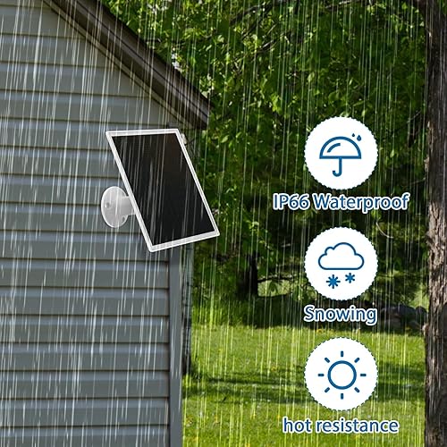 Miniatura 3 de Kanayu Paquete de 4 paneles solares para cargador de cámara de seguridad compatible con cámara de batería recargable 5 V 6 W, panel solar USB con