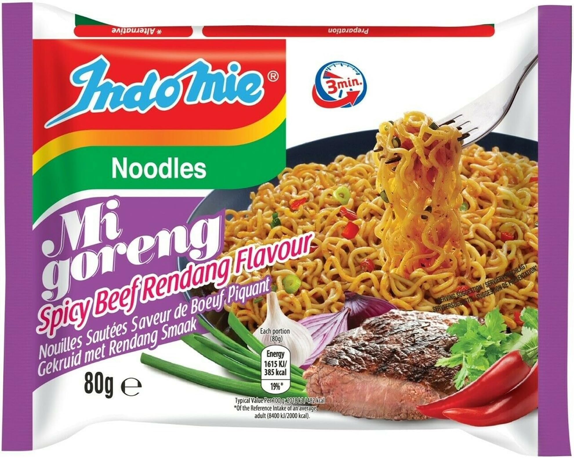 Indomie Mi Goreng Rendang Spicy Beef 10x80g