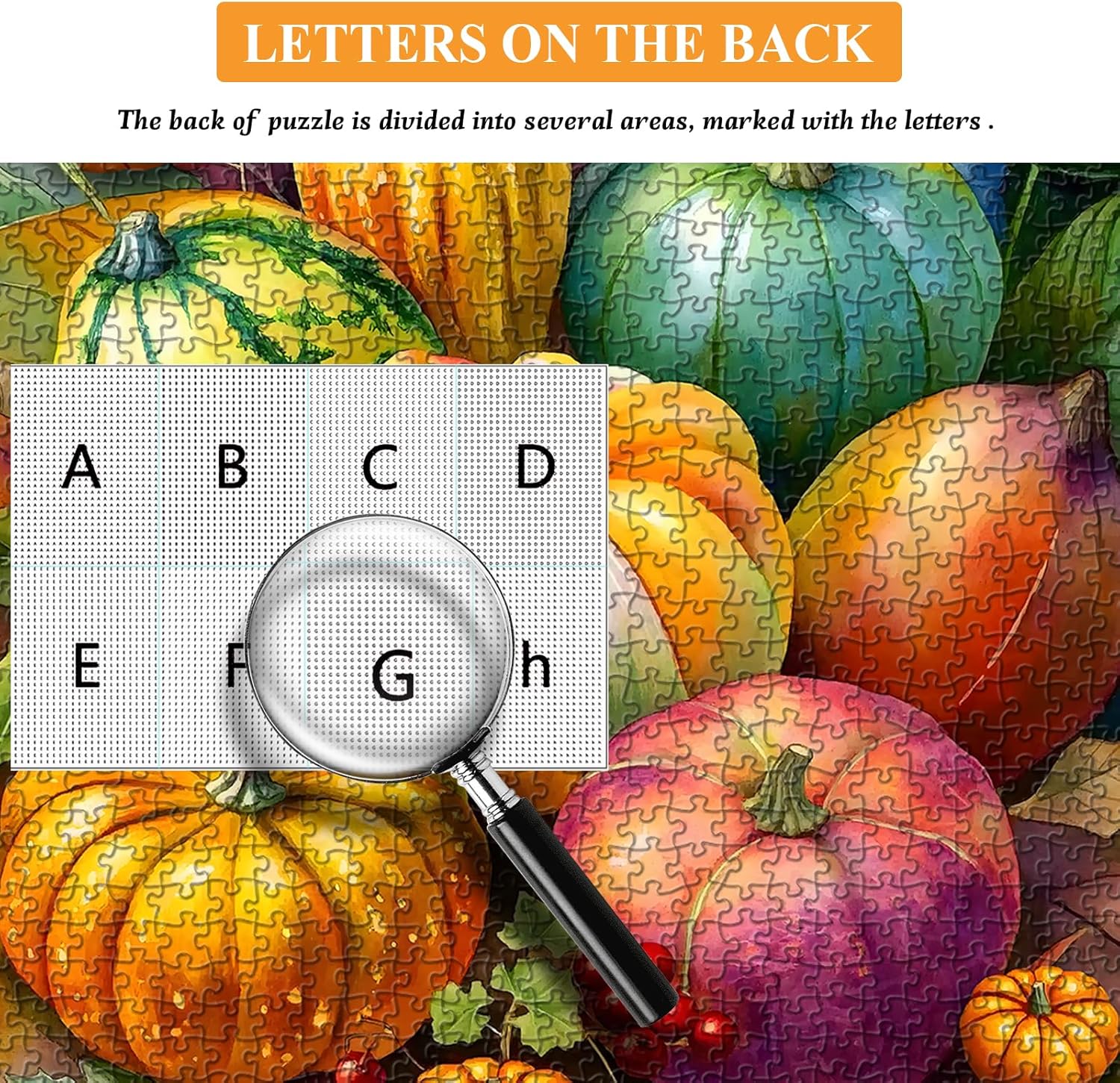 Fall Pumpkin Puzzles for Adults 1000 Pieces, Autumn Thanksgiving Puzzle Harvest Glow, Colorful Autumn Pumpkin Jigsaw Puzzles Challenge Seasonal Puzzle