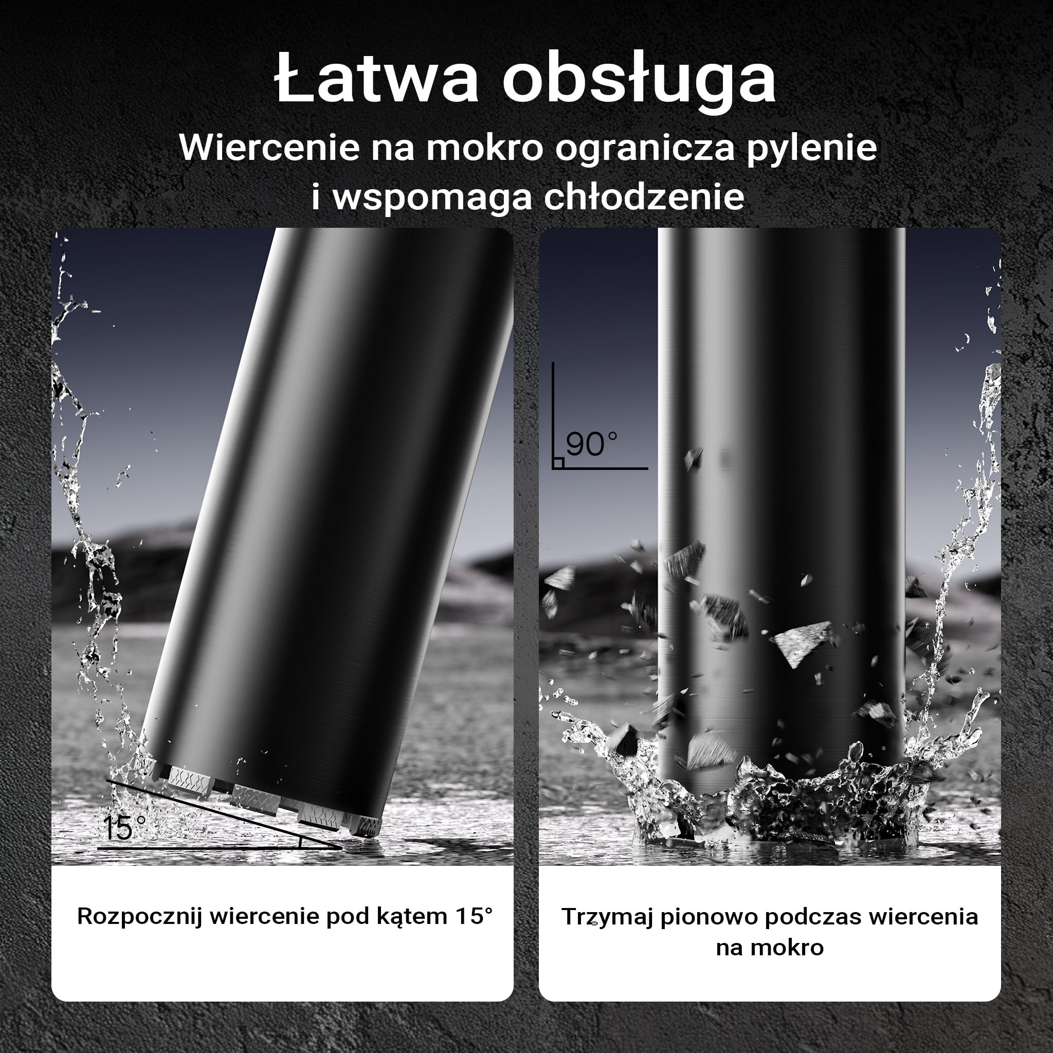 Wiltec Wiertło diamentowe koronowe typu Mesh Ø 132 mm o długości 450 mm, 1¼ UNC, do wiercenia w betonie, kafelkach, kamienia i granitu