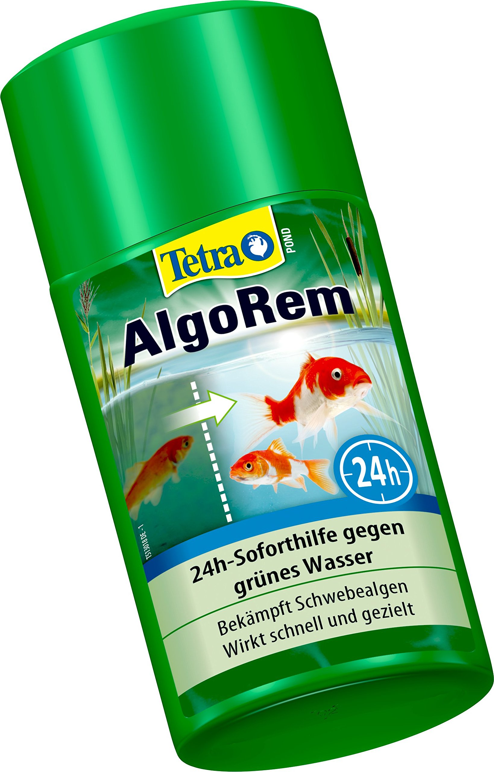Tetra Pond AlgoRem – 24-godzinna natychmiastowa pomoc przeciwko zielonej wodzie w stawie ogrodowym, zwalcza unoszące się algi, butelka 250 ml
