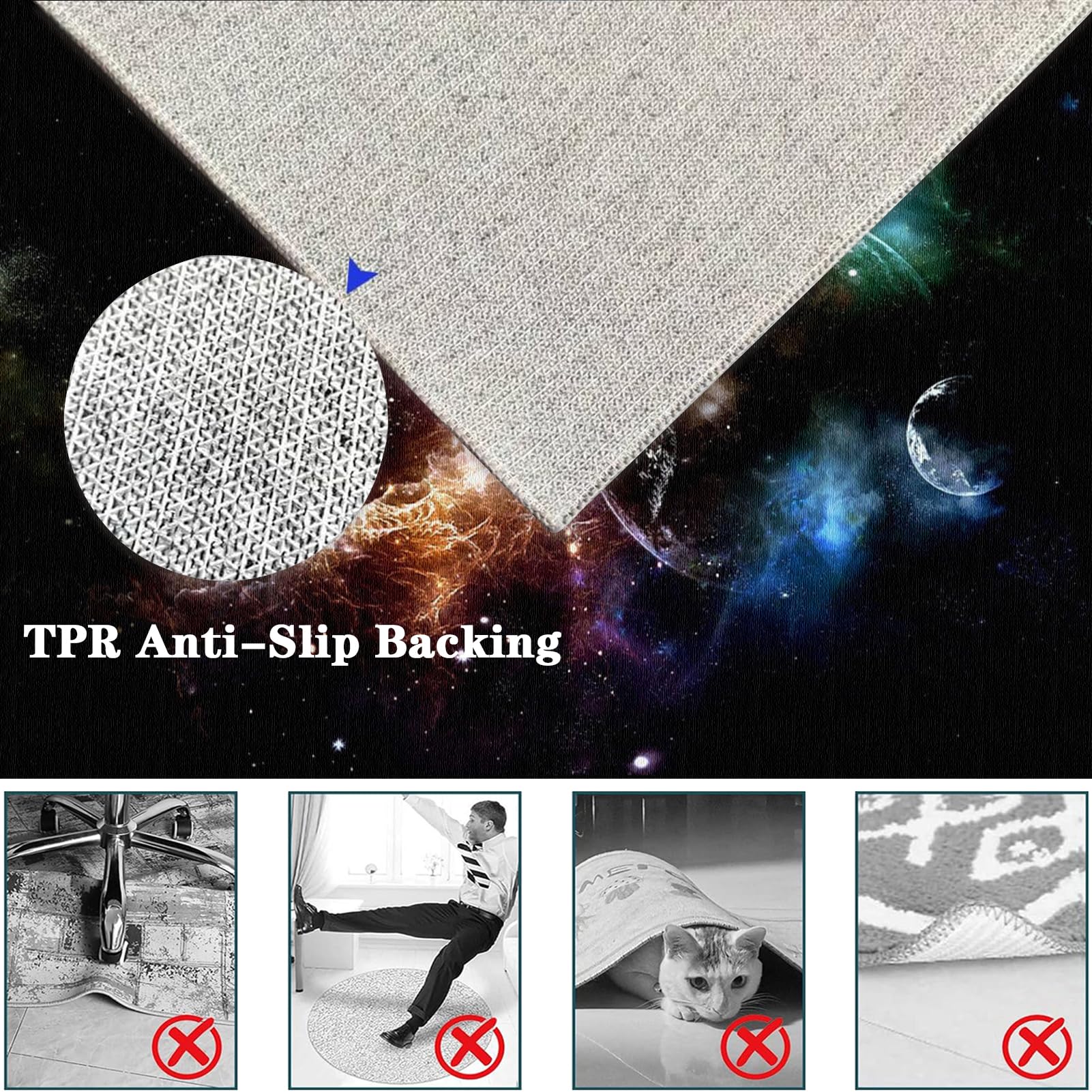 Tapis Protection sol Chaise Bureau Antidérapant - 100 x 140 cm Tapis Protecteur de Sol pour fauteuils de Gaming Pour sols durs parquet stratifié carrelage - Tapis Chaise de Bureau - Tapis Gaming Sol