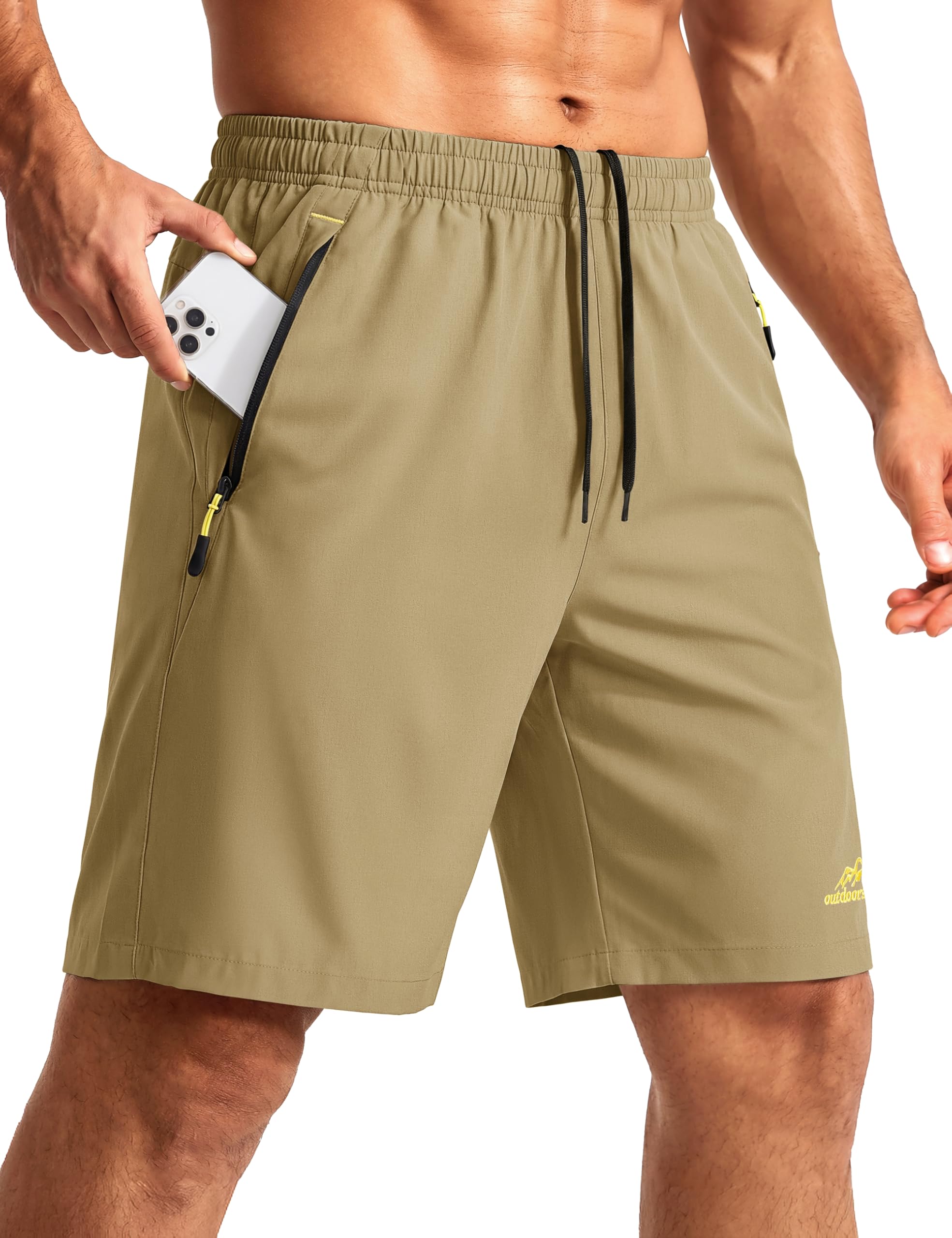 TACVASEN Men's Quick-Drying Training Shorts, Running Shorts, Breathable Sports Shorts with Zip Pockets — view 18