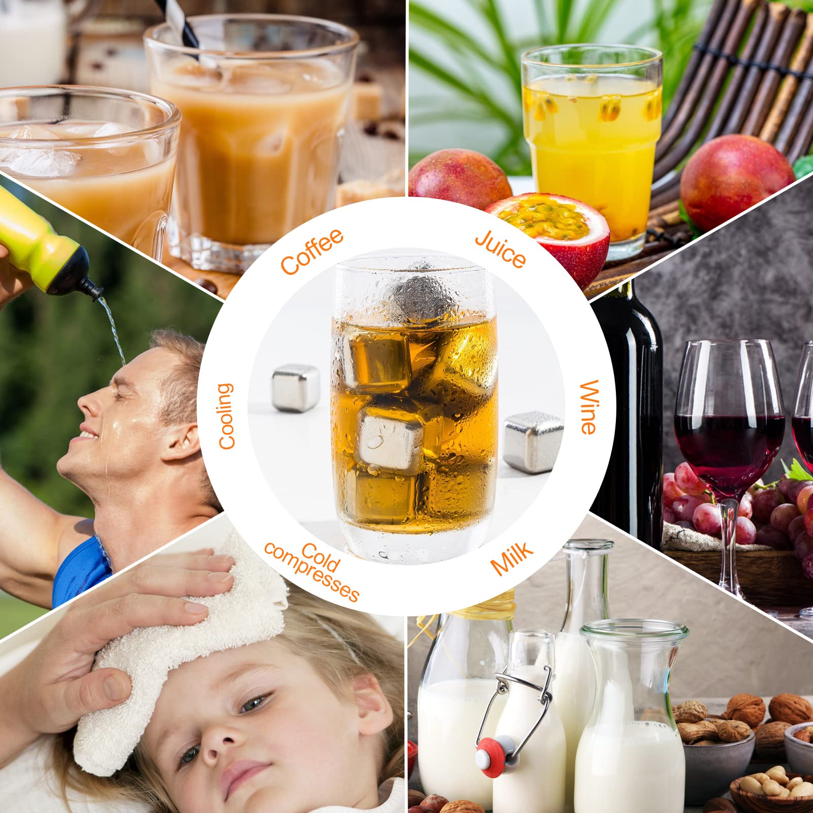 4 Cubetti Ghiaccio Acciaio Inox Riutilizzabili - Per Whisky, Cocktail E Bevande Fredde - Foto 11