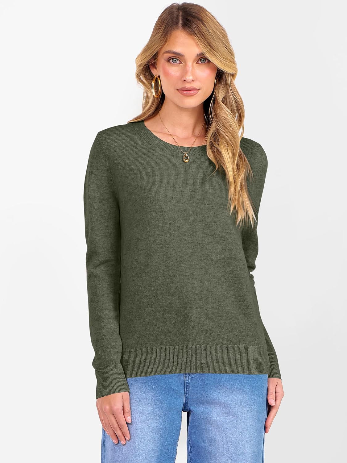 ANRABESS Womens 100% Wool Sweaters Crewneck Long Sleeve Work Business Casual Basic Sweater Tops 2025 Fall Outfits - Image 2