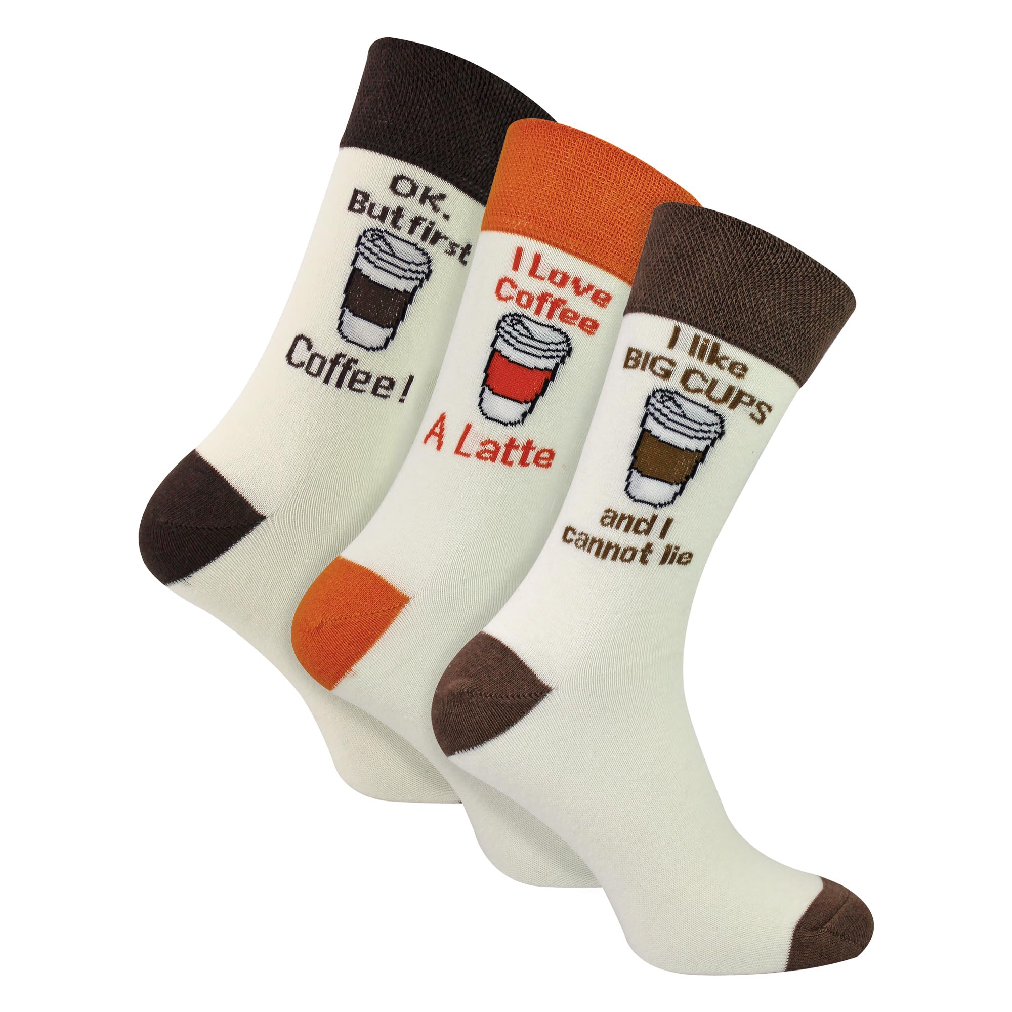 Sock Snob Men's Coffee - 3 Pack Novelty Socks For - Funny Food & Drink Slogan Gift Socks (, Tea, Beer, Wine, Pizza, Chocolate) - Cotton Rich Comfortable Socks (One Size, )