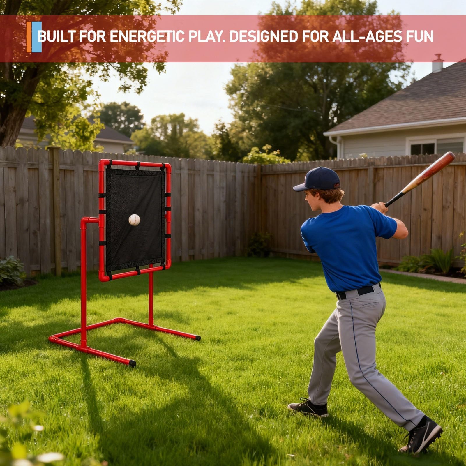 Pitching Accuracy Trainer for Baseball – Aim Net with Hit Zone – Compatible with Wiffle Ball, Blitzball, Plastic Balls – Quick Setup for Team Practice