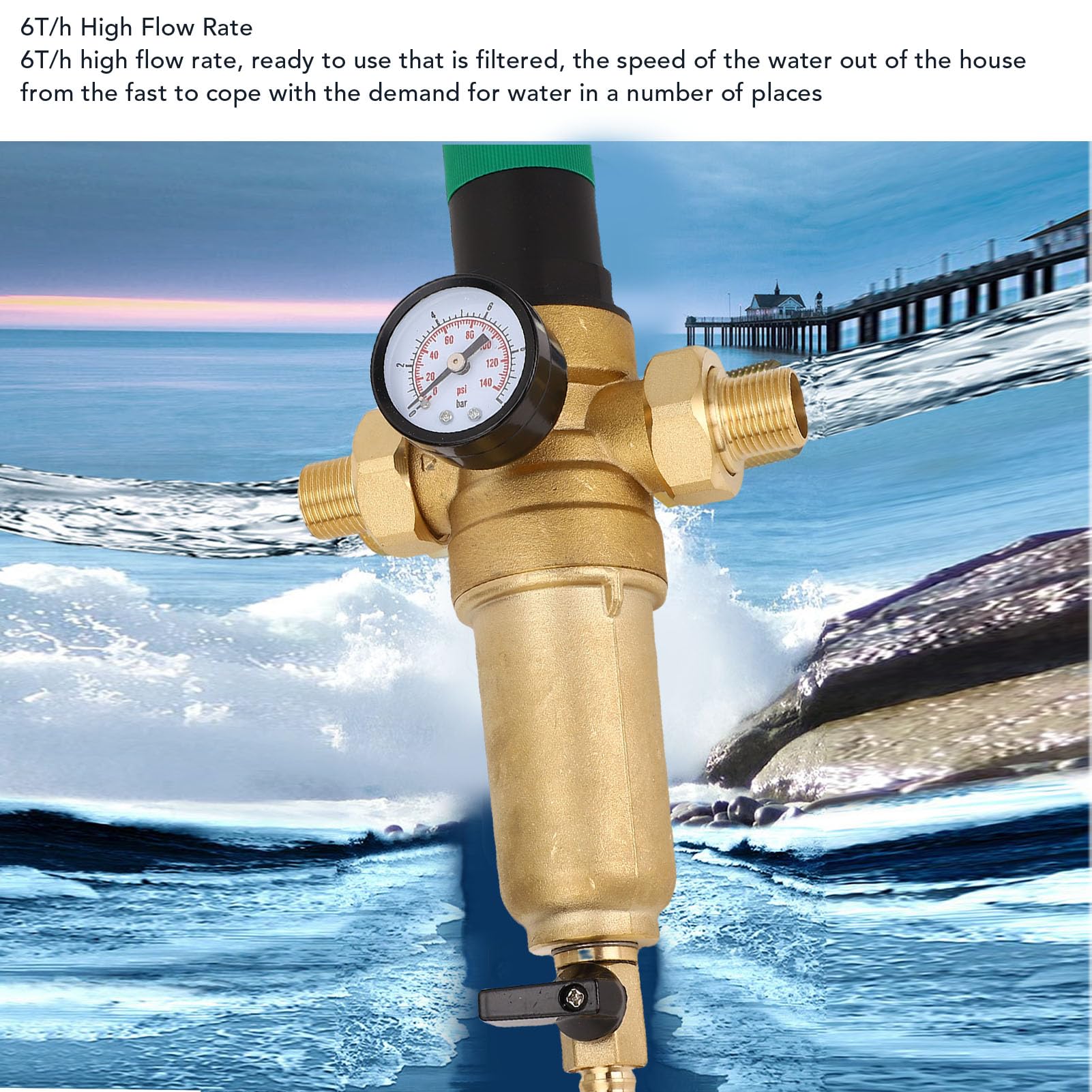Cryfokt Regolatore di Pressione Dell'Acqua in Ottone con Filtro Lavabile