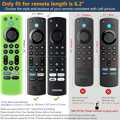 Miniatura 4 de Pinowu Funda de silicona para control remoto (2 piezas, brilla en la oscuridad) para Firestick 4K Max (2), ToshibaInsigniaPioneerOmni (QLED) Series