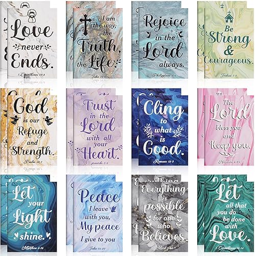 24 cuadernos de versículos bíblicos religiosos motivacionales, diario de bolsillo pequeño, bloc de notas inspiradoras, cuadernos de escritura