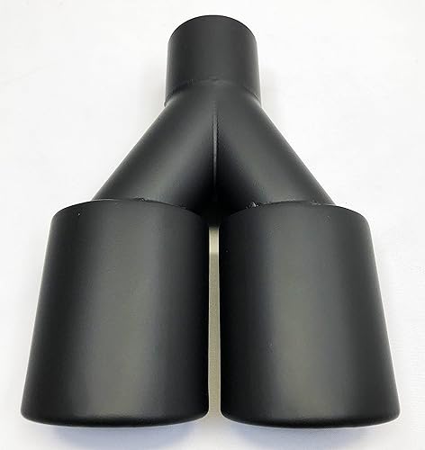 Miniatura 4 de Punta de escape 2.25 Entrada Dual 3.00 Oval X 2.50 High Outlets 9.75 Long Resonated Matte Black 304 Stainless WDOR30250975-225-MBK-SS Punta de