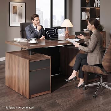 ModernMate 71 Executive Electric Standing Desk with 3 Drawers & Storage