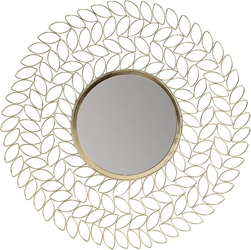 Habitat Damon - Espejo de pared con hojas doradas, metálico disponible en Yaxa Colombia