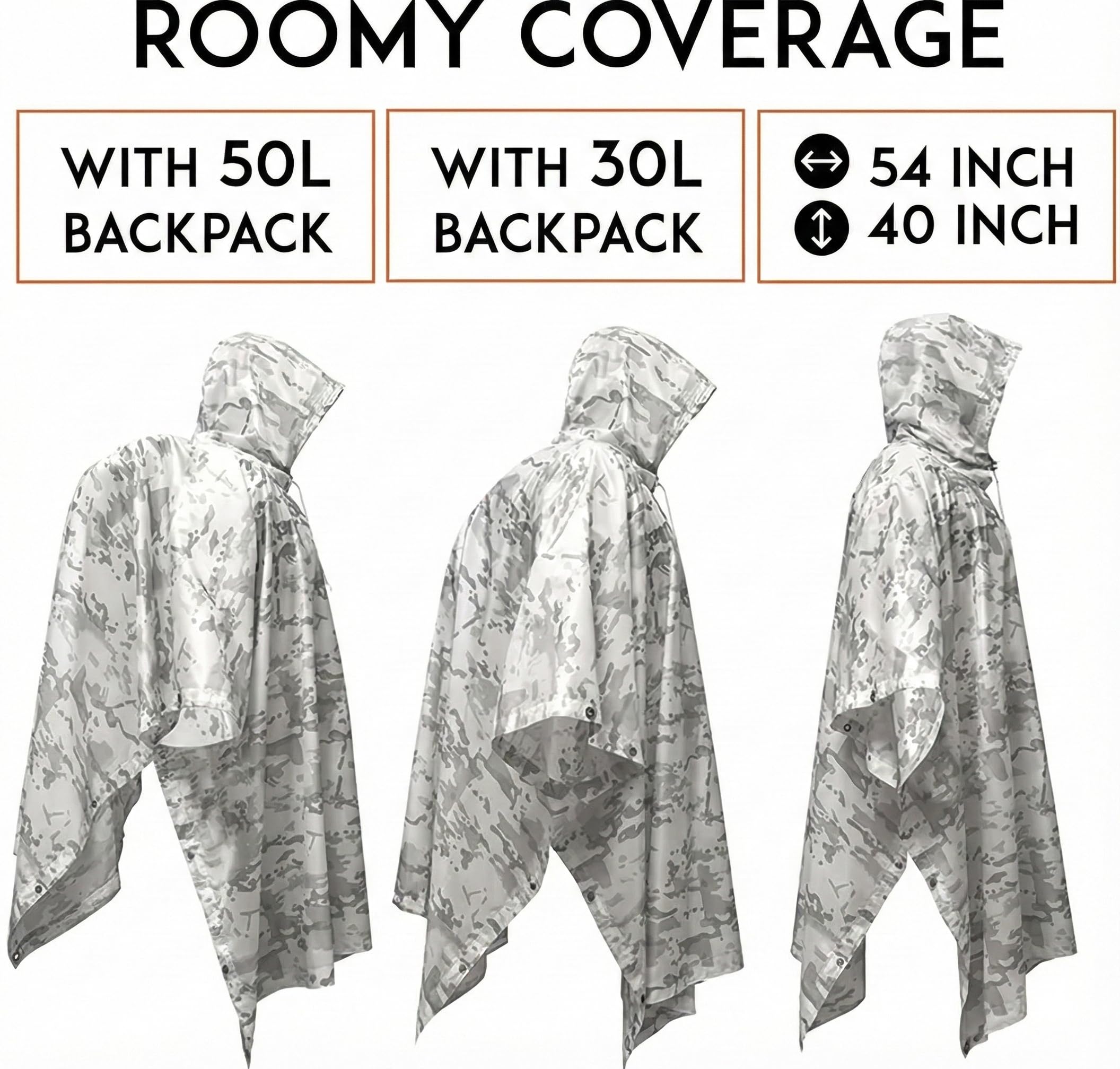 Multicam Alpine Schneetarnung Kapuzenponcho für Jagd, Airsoft & Outdoor
