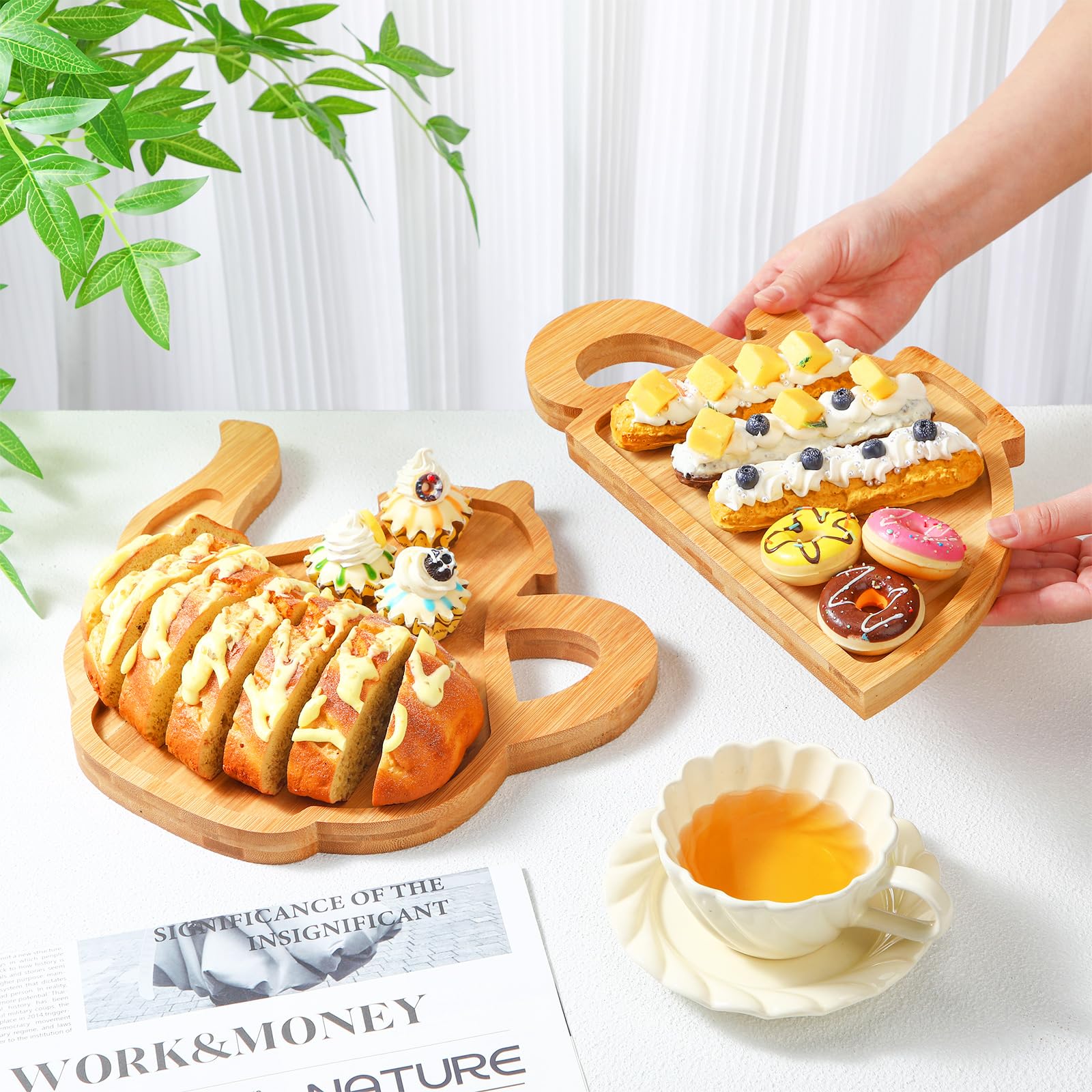 Sintuff 2 Pcs Cute Bamboo Charcuterie Boards Aperitif Boards - View #2