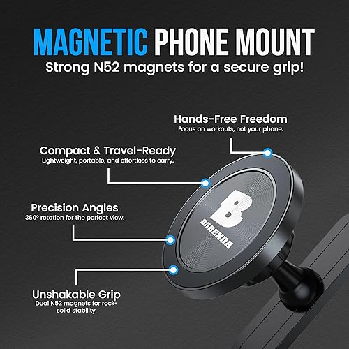 Miniatura 2 de Magnetic Phone Holder for Gym with Dual-Sided N52 Super Magnets, Strong Magnetic Phone Mount for All Phones, Attaches to Metal Surfaces, Portable