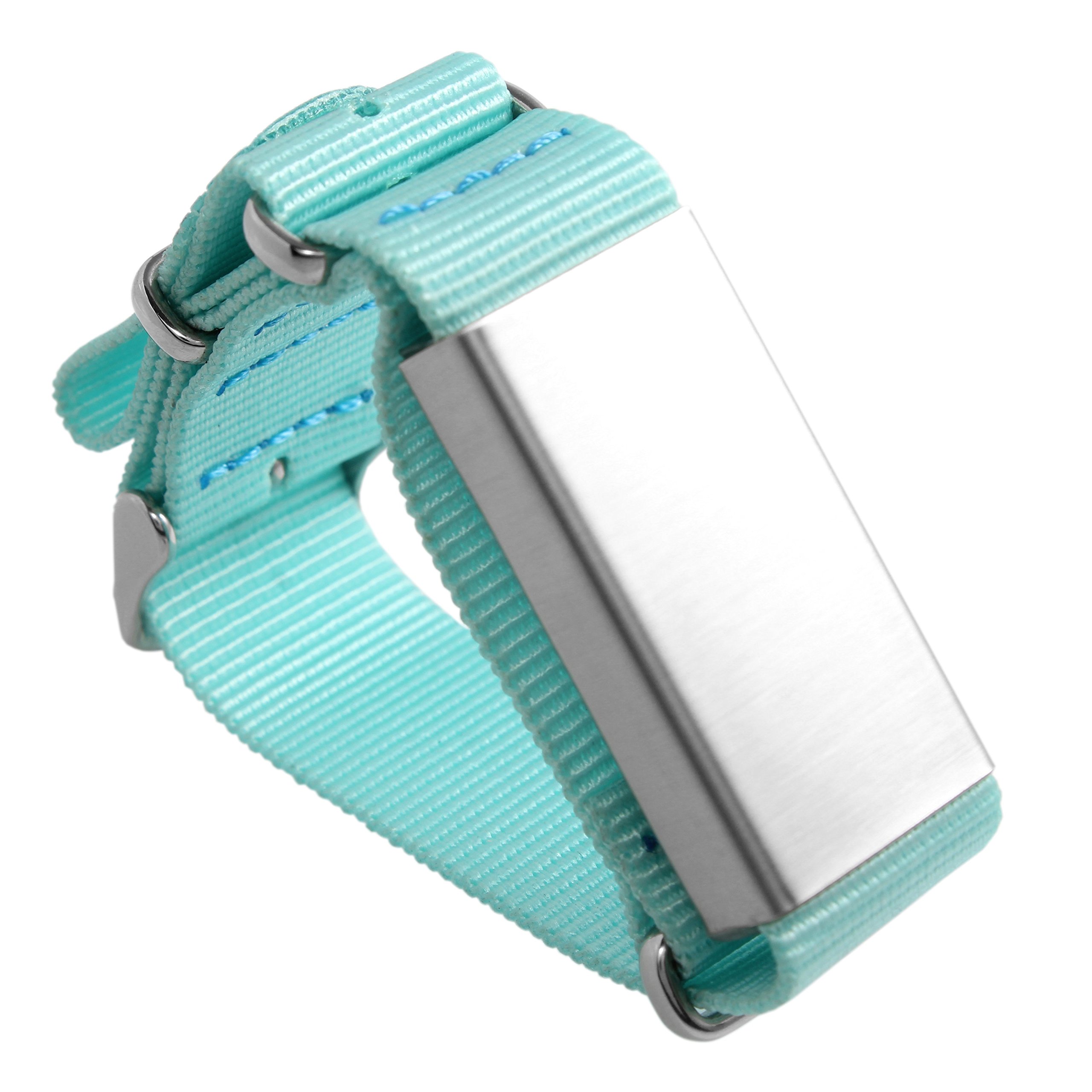 Hand-Tracking Bracelet for Breaking - Teal Nylon - Model 2