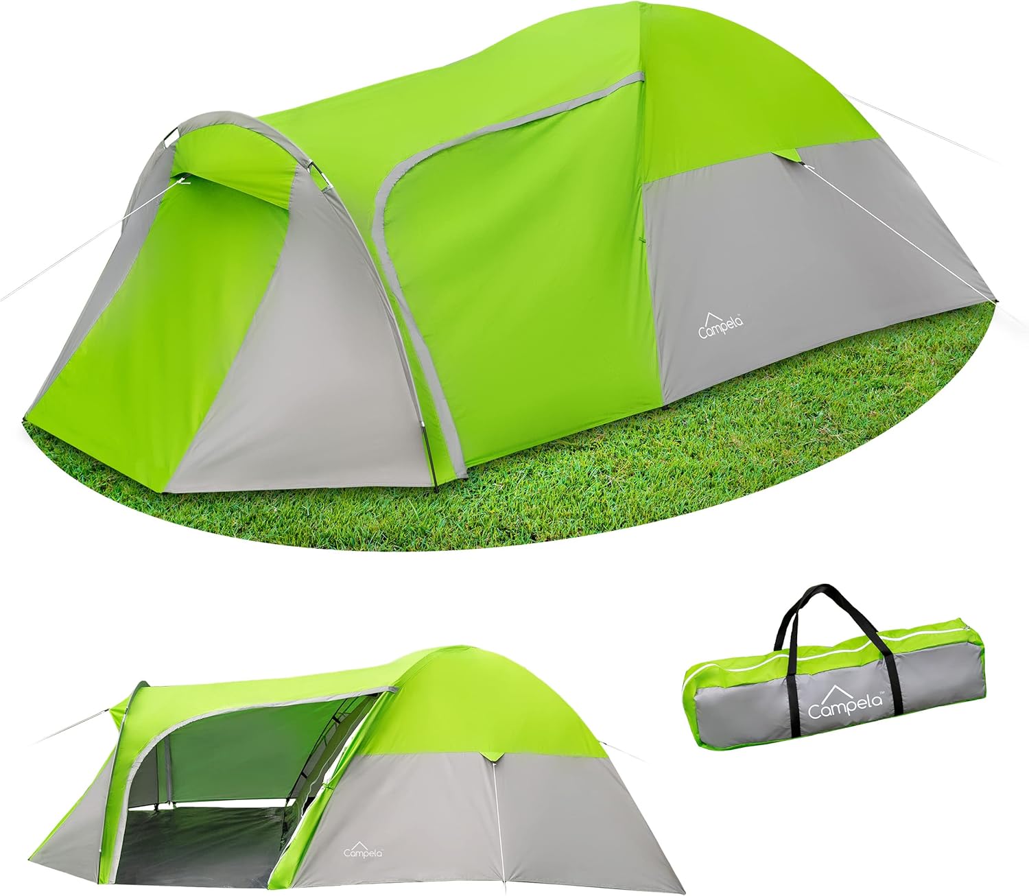 Campela Tourist Tent, Family Tent, Tropical, 3 Person, Waterproof 3000 m, Taped Seams, Colour